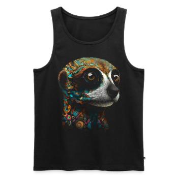 Suricate Cadeau Animal Animal Motif - Débardeur bio Premium Homme - noir - Devant - AI Model Male 178 light (178cm)