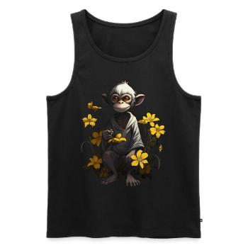 Affe Sonnenblume Anime Tiere Geschenk Knuffig - Männer Premium Bio Tank Top - Schwarz - Vorne - AI Model Male 178 light (178cm)
