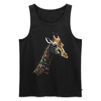 Giraffe Animal Africa Cadeau Animal Lover Zoo - Débardeur bio Premium Homme - noir - Devant - Michal (187cm)