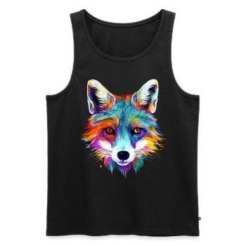 Fuchs Tierliebhaber Geschenk Wildtier Tier Motiv - Männer Premium Bio Tank Top - Schwarz - Vorne - AI Model Male 178 light (178cm)