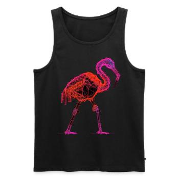 Flamingo Africa Exotic Bird Animal Geometric - Men's Premium Organic Tank Top - black - Front - Michal (187cm)