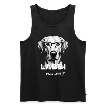 Labrador Retriever Hundenarr Hundefan Frauchen Wau - Männer Premium Bio Tank Top - Schwarz - Vorne - AI Model Male 178 light (178cm)