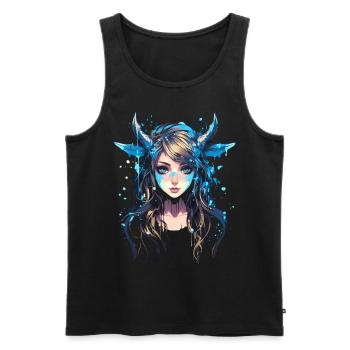 Anime Filles Graphiques Femmes Colorées Anime - Débardeur bio Premium Homme - noir - Devant - AI Model Male 178 light (178cm)