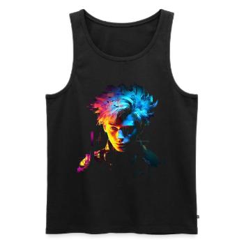 Anime Fantasy Kunst Männer Buntes Motiv Anime - Männer Premium Bio Tank Top - Schwarz - Vorne - AI Model Male 178 light (178cm)