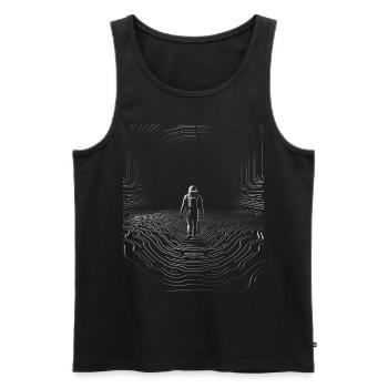 Astronaut Drawing Art Nature Graphic Motif Astron - Men's Premium Organic Tank Top - black - Front - AI Model Male 178 light (178cm)