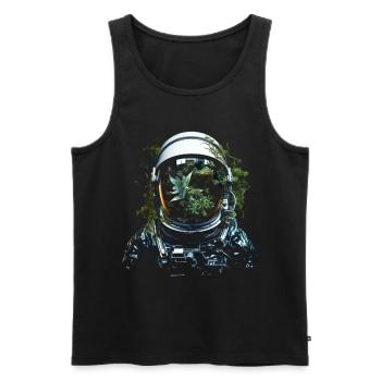 Astronaut Plants Art Graphic Motif Astronaut - Men's Premium Organic Tank Top - black - Front - Michal (187cm)