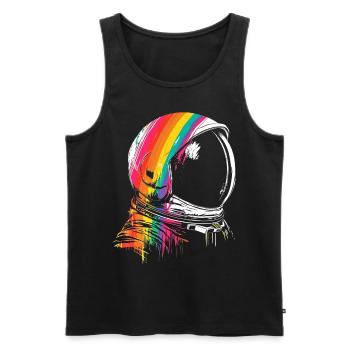 Astronaut Malerei Kunst Zeichnung Motiv Kunstwerk - Männer Premium Bio Tank Top - Schwarz - Vorne - AI Model Male 178 light (178cm)
