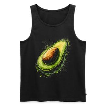 Avocado Malerei Kunstwerk Grafik Motiv Avocado - Männer Premium Bio Tank Top - Schwarz - Vorne - AI Model Male 178 light (178cm)