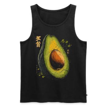 Avocado Text Painting Artwork Drawing Graphic Av - Men's Premium Organic Tank Top - black - Front - AI Model Male 178 light (178cm)
