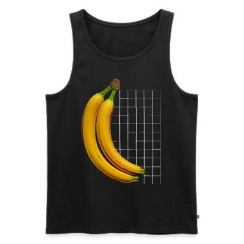 Banane Kunst Geometrisches Grafikmotiv Banane - Männer Premium Bio Tank Top - Schwarz - Vorne - AI Model Male 178 light (178cm)
