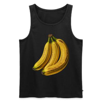 Fruit de la banane oeuvre motif graphique banane - Débardeur bio Premium Homme - noir - Devant - Michal (187cm)