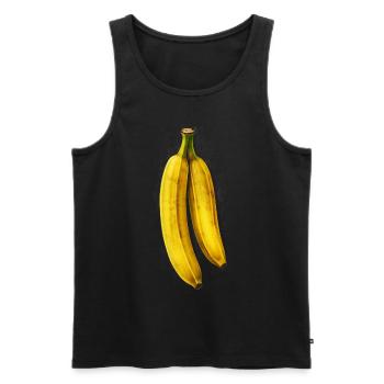 Banane Peinture Art Fruit Motif Graphique Banane - Débardeur bio Premium Homme - noir - Devant - Michal (187cm)