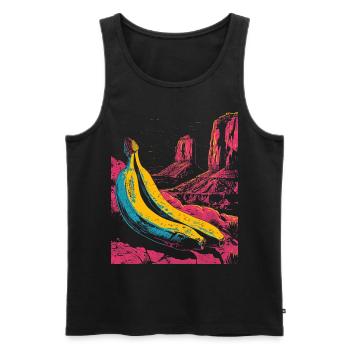Banana, Nature, Art, Fruit, Graphic, Motif, Banana - Men's Premium Organic Tank Top - black - Front - Michal (187cm)