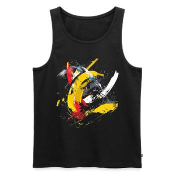 Banane Illustration Kunst Obst Bunte Grafik Banane - Männer Premium Bio Tank Top - Schwarz - Vorne - AI Model Male 178 light (178cm)