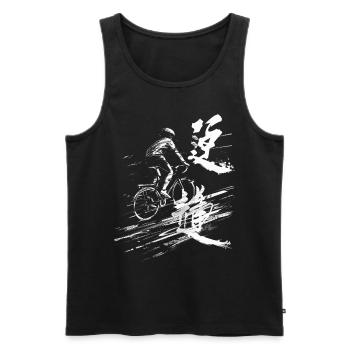 Bicycle Painting Art Drawing Graphic Motif Bicycle - Men's Premium Organic Tank Top - black - Front - AI Model Male 178 light (178cm)