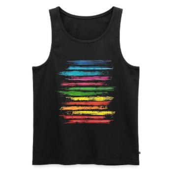 Book Colorful Art Painting Graphic Motif Book - Men's Premium Organic Tank Top - black - Front - AI Model Male 178 light (178cm)