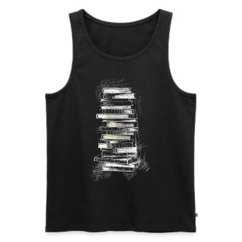 Book, Drawing, Art, Illustration, Graphic, Artwork - Men's Premium Organic Tank Top - black - Front - Michal (187cm)