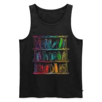 Book Colorful Drawing Art Fantasy Graphic Motif Bu - Men's Premium Organic Tank Top - black - Front - Michal (187cm)