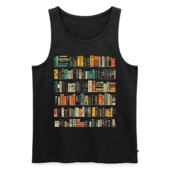 Book Colorful Art Text Graphic Motif Book - Men's Premium Organic Tank Top - black - Front - AI Model Male 178 light (178cm)