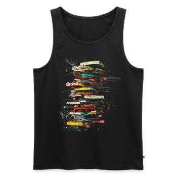 Buch Abstrakte Kunst Zeichnung Malerei Grafik Buch - Männer Premium Bio Tank Top - Schwarz - Vorne - AI Model Male 178 light (178cm)