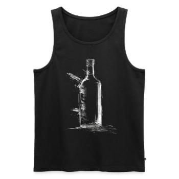 Bottle Drawing Art Graphic Motif Artwork - Men's Premium Organic Tank Top - black - Front - Michal (187cm)