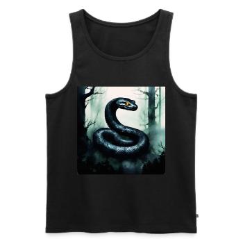 mystical snake - magical fantasy motif - Men's Premium Organic Tank Top - black - Front - Michal (187cm)