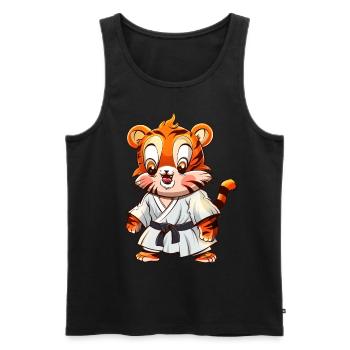 Judo Tigre - Débardeur bio Premium Homme - noir - Devant - Michal (187cm)
