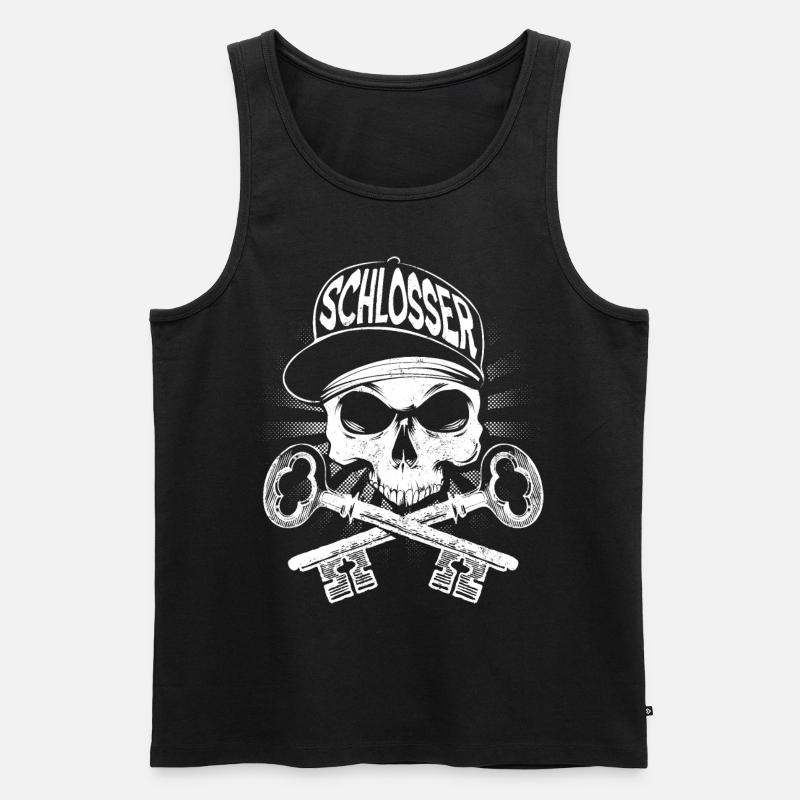Schlosser - Männer Premium Bio Tank Top - Schwarz