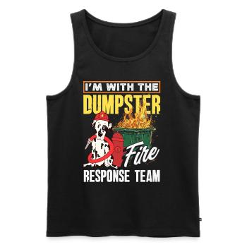 Dumpster Fire Response Team Leader - Men's Premium Organic Tank Top - black - Front - AI Model Male 178 light (178cm)