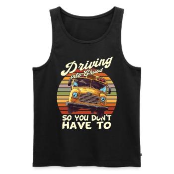 Chaos Transport School Bus Driver - Men's Premium Organic Tank Top - black - Front - Michal (187cm)