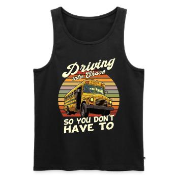 Chaos Transport School Bus Driver - Men's Premium Organic Tank Top - black - Front - Michal (187cm)