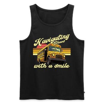Chaos Transport School Bus Driver - Men's Premium Organic Tank Top - black - Front - Michal (187cm)