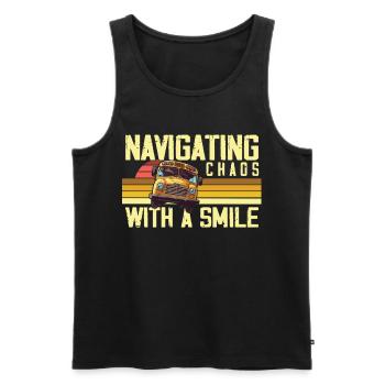 Chaos Transport School Bus Driver - Men's Premium Organic Tank Top - black - Front - Michal (187cm)