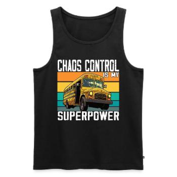 Chaos Transport School Bus Driver - Men's Premium Organic Tank Top - black - Front - Michal (187cm)