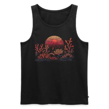 Aquarium Aquariophile Coral Fragging - Débardeur bio Premium Homme - noir - Devant - Michal (187cm)