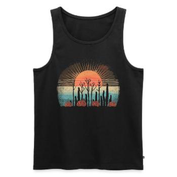 Aquarium Aquariophile Coral Fragging - Débardeur bio Premium Homme - noir - Devant - Michal (187cm)