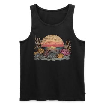 Aquarium Aquariophile Coral Fragging - Débardeur bio Premium Homme - noir - Devant - Michal (187cm)