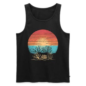 Aquarium Aquariophile Coral Fragging - Débardeur bio Premium Homme - noir - Devant - Michal (187cm)