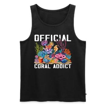 Aquarium Aquariophile Coral Fragging - Débardeur bio Premium Homme - noir - Devant - Michal (187cm)