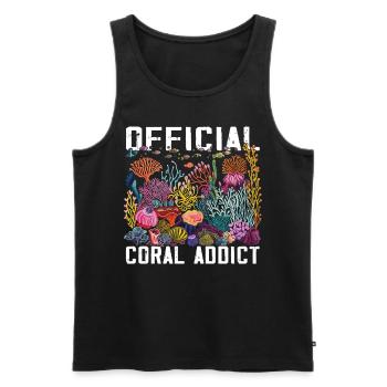 Aquarium Aquariophile Coral Fragging - Débardeur bio Premium Homme - noir - Devant - Michal (187cm)