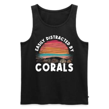 Aquarium Aquariophile Coral Fragging - Débardeur bio Premium Homme - noir - Devant - Michal (187cm)