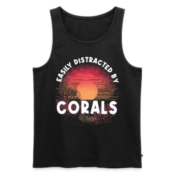 Aquarium Aquariophile Coral Fragging - Débardeur bio Premium Homme - noir - Devant - Michal (187cm)
