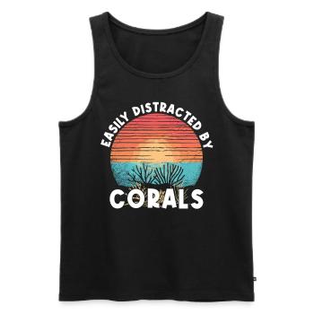 Aquarium Aquariophile Coral Fragging - Débardeur bio Premium Homme - noir - Devant - Michal (187cm)