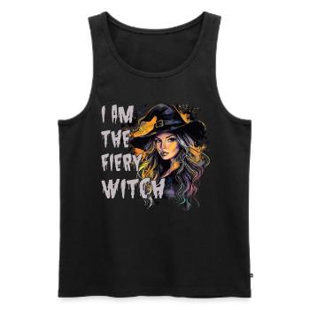 Gruselige Pin-up-hexe Halloween - Männer Premium Bio Tank Top - Schwarz - Vorne - AI Model Male 178 light (178cm)