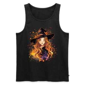 Gruselige Pin-up-hexe Halloween - Männer Premium Bio Tank Top - Schwarz - Vorne - AI Model Male 178 light (178cm)