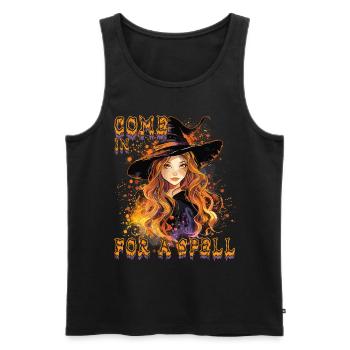 Gruselige Pin-up-hexe Halloween - Männer Premium Bio Tank Top - Schwarz - Vorne - AI Model Male 178 light (178cm)