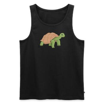 tortue de bande dessinée - Débardeur bio Premium Homme - noir - Devant - Michal (187cm)