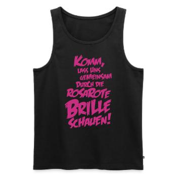 Rosarote Brille schauen - Männer Premium Bio Tank Top - Schwarz - Vorne - AI Model Male 178 light (178cm)