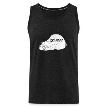 Grandpa | Cuddly grandpa bear - Men's Premium Organic Tank Top - charcoal grey - Front - Alexander (188cm)