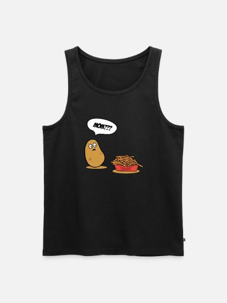 KARTOFFEL = POMMES - Männer Premium Bio Tank Top - Schwarz